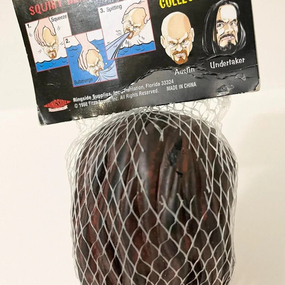 Vtg 1998 WWF Undertaker Ringside Supplies Squirt Head Attitude Flaws - Picture 8 of 13
